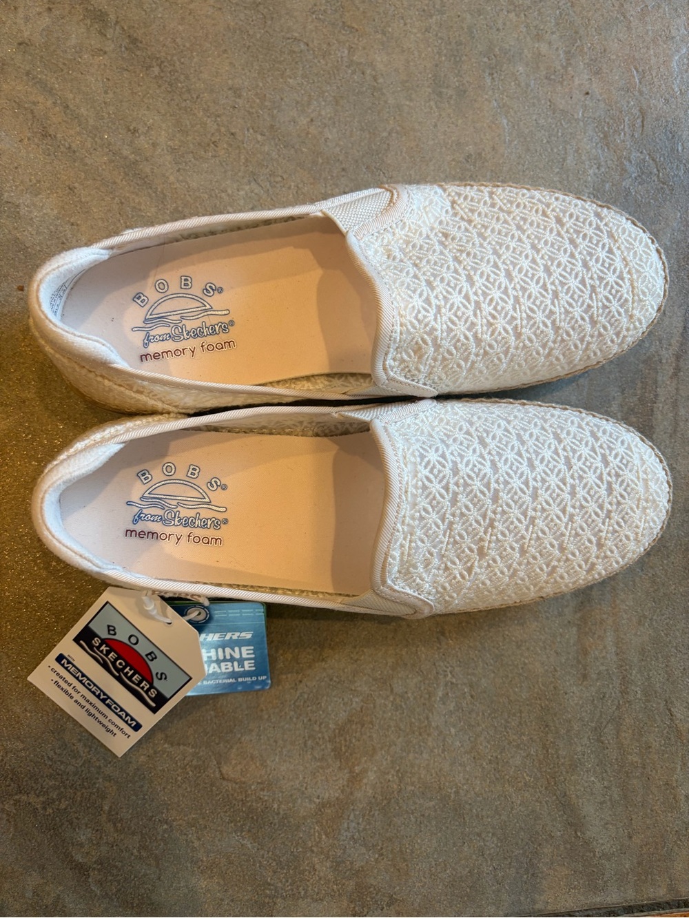 NWT Skechers BOBS Flexpradille Lo Breezy Twirl Flat Shoe-Size 6